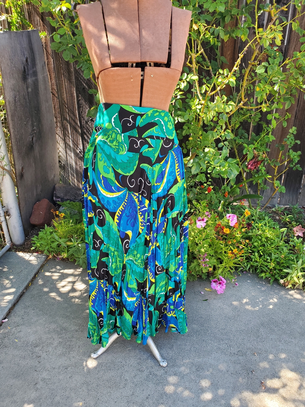 Trashy Diva Green & Blue Paisley Maxi Skirt
